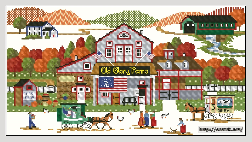 Download embroidery patterns by cross-stitch  - Old glory farms, author 