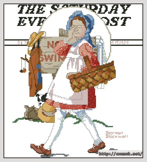 Download embroidery patterns by cross-stitch  - No swimming, author 