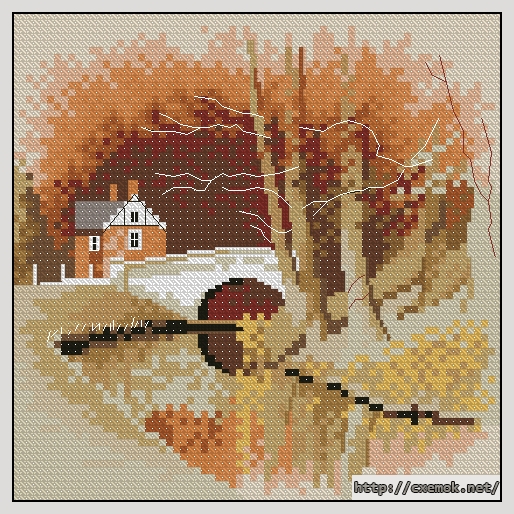 Download embroidery patterns by cross-stitch  - By the canal, author 