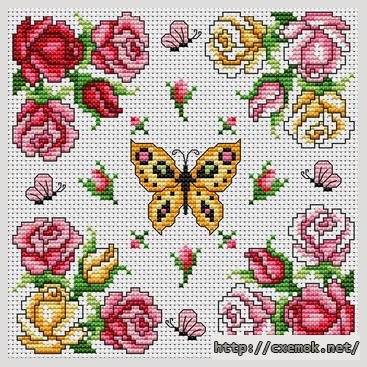 Download embroidery patterns by cross-stitch  - Coin en fleur, author 