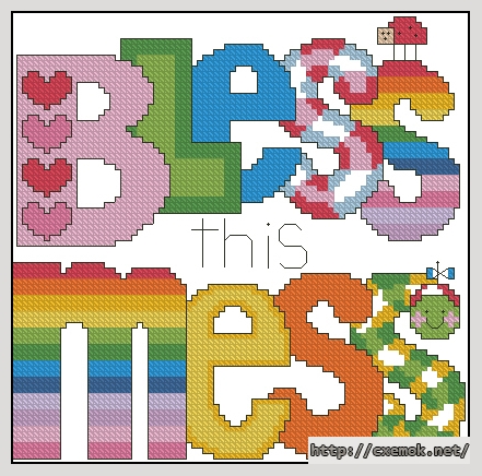 Download embroidery patterns by cross-stitch  - Bless this mess, author 