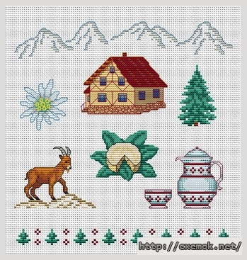 Download embroidery patterns by cross-stitch  - Les alpes, author 