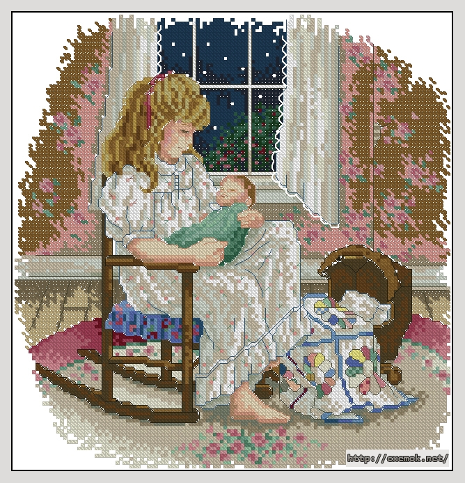 Download embroidery patterns by cross-stitch  - A mother''s love, author 