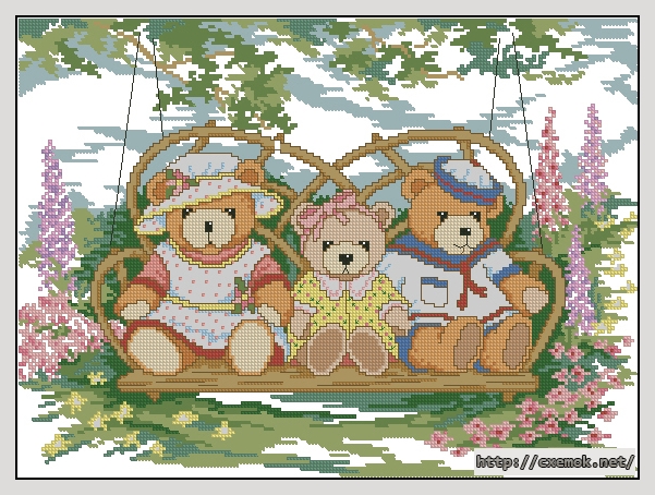 Download embroidery patterns by cross-stitch  - Backyard swing, author 