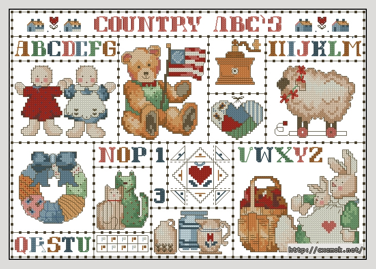 Download embroidery patterns by cross-stitch  - Country abc''s, author 