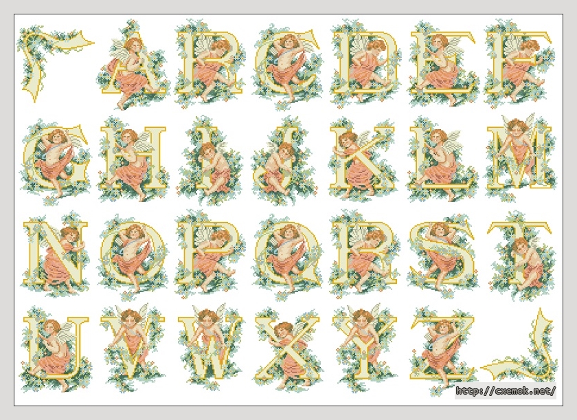 Download embroidery patterns by cross-stitch  - Engelenalfabet, author 