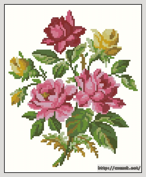 Download embroidery patterns by cross-stitch  - Roses, author 