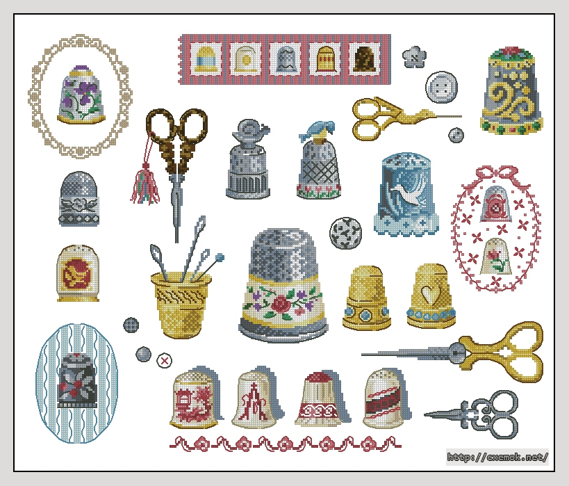 Download embroidery patterns by cross-stitch  - Collection de des et ciseaux, author 
