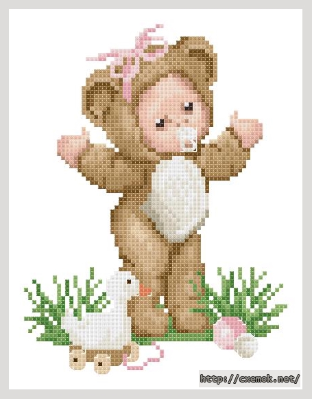 Download embroidery patterns by cross-stitch  - Need a hug girl, author 