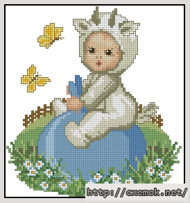 Download embroidery patterns by cross-stitch  - Goat baby, author 