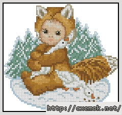 Download embroidery patterns by cross-stitch  - Foxbaby and evergreen, author 