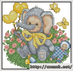 Download embroidery patterns by cross-stitch  - Elephant baby, author 