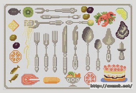 Download embroidery patterns by cross-stitch  - La collection les couverts, author 
