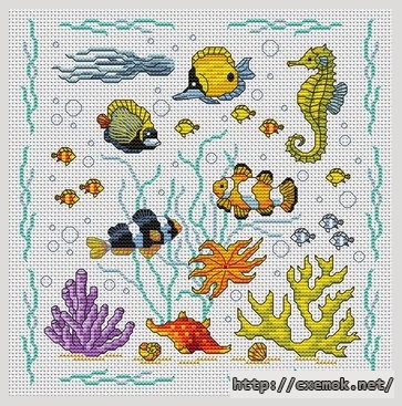 Download embroidery patterns by cross-stitch  - Fonds marins, author 