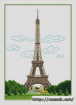 Скачать схему вышивки нитками La tour Eiffel, автор 