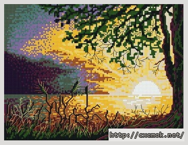 Download embroidery patterns by cross-stitch  - Coucher de soleil, author 