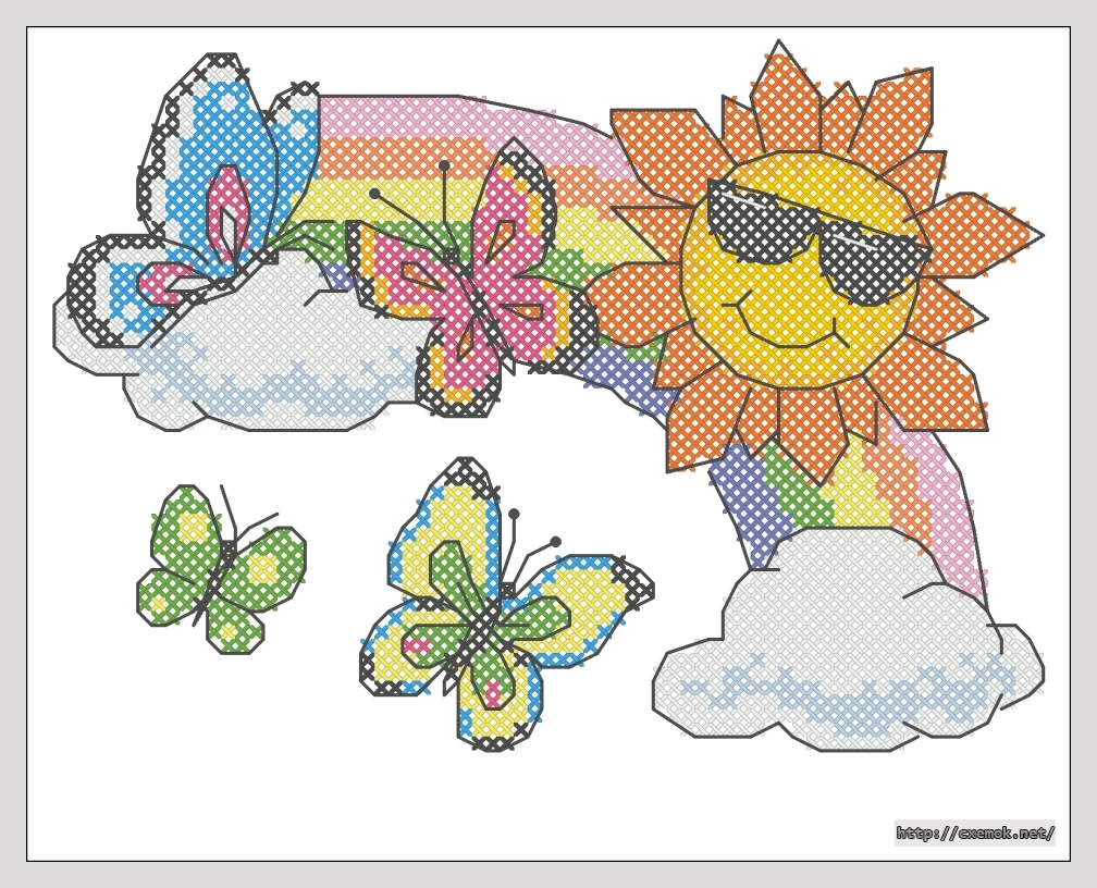 Download embroidery patterns by cross-stitch  - Over the rainbow, author 