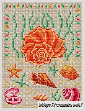 Download embroidery patterns by cross-stitch  - Coquillages, author 