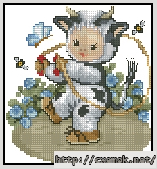 Download embroidery patterns by cross-stitch  - Cow baby, author 