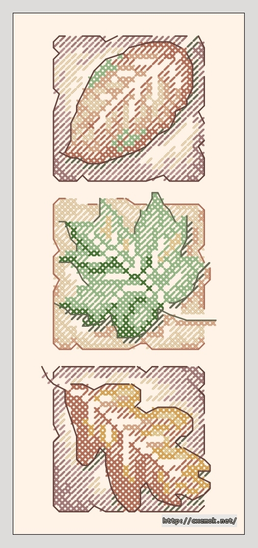 Download embroidery patterns by cross-stitch  - Autumn trio, author 