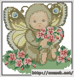 Download embroidery patterns by cross-stitch  - Butterfly baby, author 