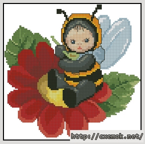 Download embroidery patterns by cross-stitch  - Bumble-bee baby, author 
