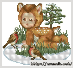 Download embroidery patterns by cross-stitch  - Bambi baby, author 