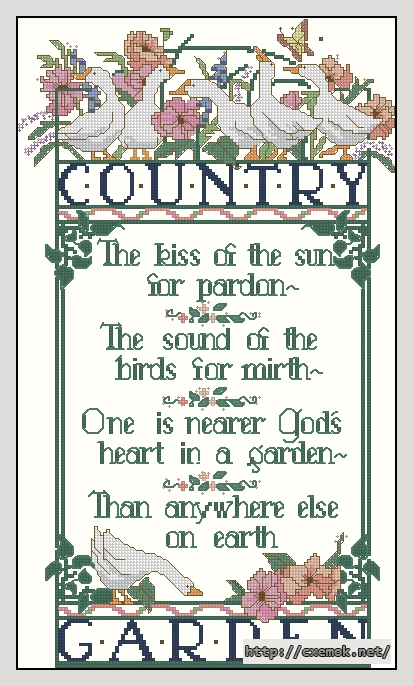 Download embroidery patterns by cross-stitch  - Country garden, author 