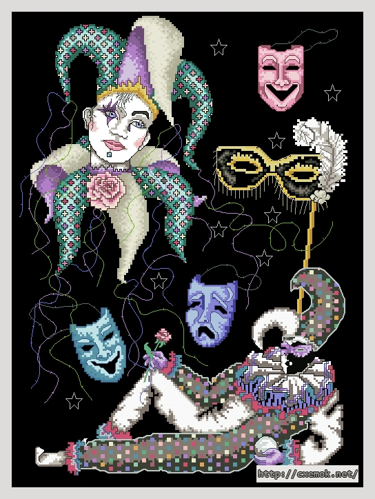 Download embroidery patterns by cross-stitch  - The jesters