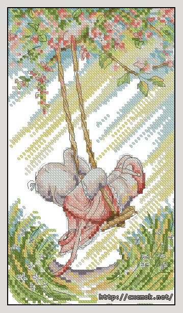Download embroidery patterns by cross-stitch  - Swing time, author 