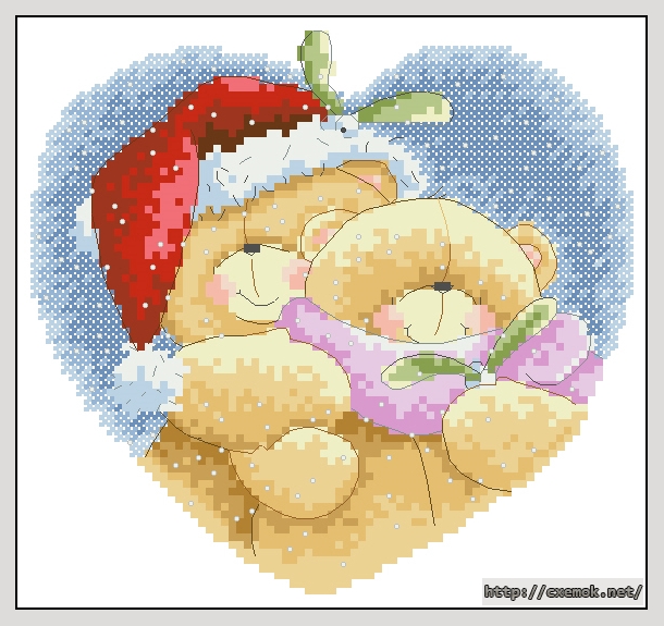 Download embroidery patterns by cross-stitch  - Cuddle up, author 