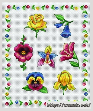 Download embroidery patterns by cross-stitch  - Ronde de fleurs, author 