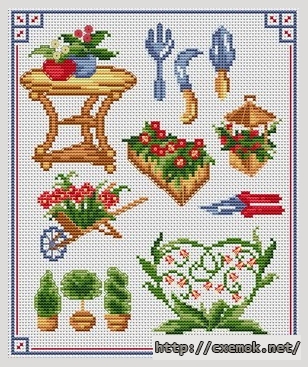 Download embroidery patterns by cross-stitch  - Jardinage, author 