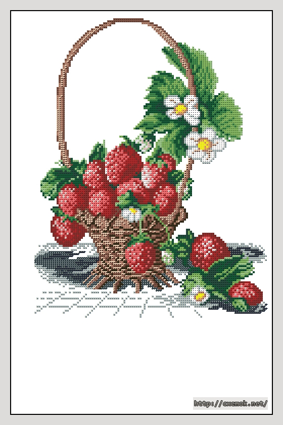Download embroidery patterns by cross-stitch  - Корзина с клубникой, author 