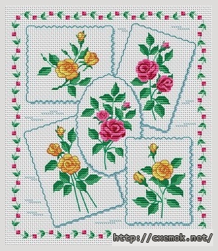 Download embroidery patterns by cross-stitch  - Cartes fleuries, author 