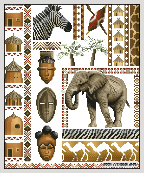 Download embroidery patterns by cross-stitch  - Africa, author 