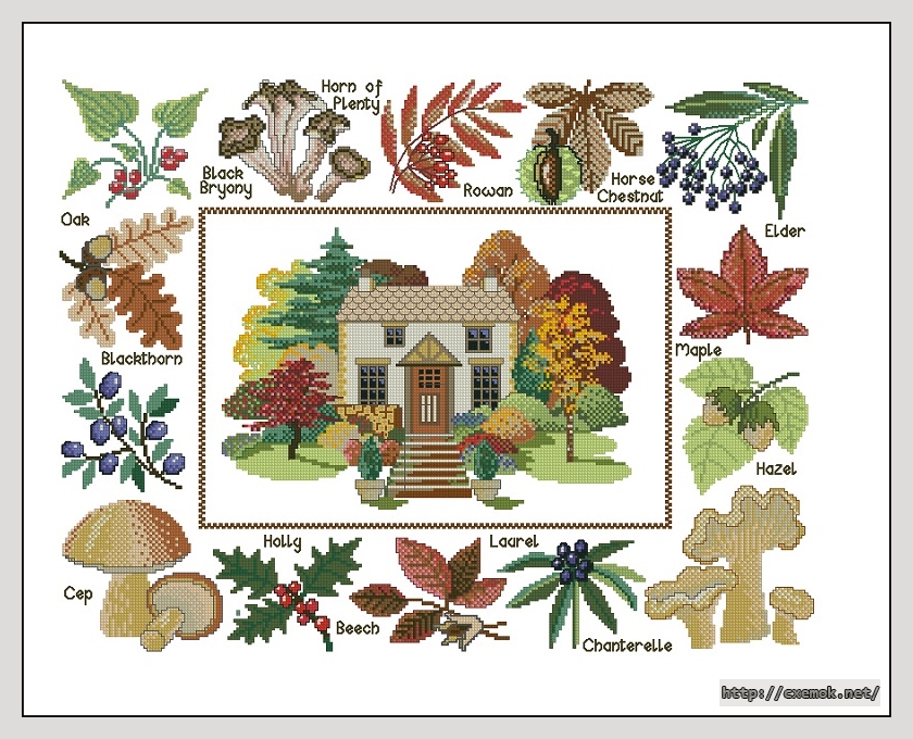 Download embroidery patterns by cross-stitch  - Woodland cottage, author 