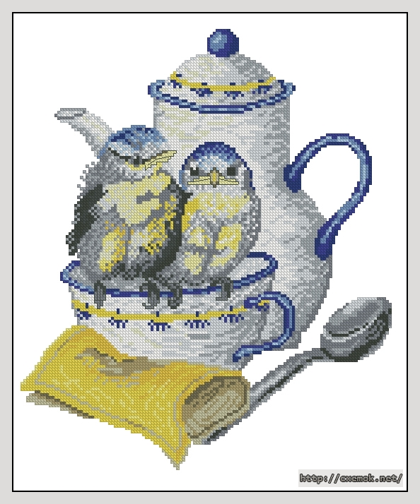 Download embroidery patterns by cross-stitch  - Mesanges, author 
