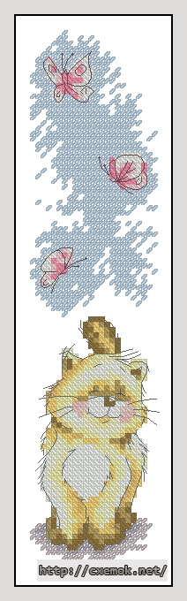 Завантажити схеми вишивки нитками / хрестом  - Butterflies bookmark, автор 