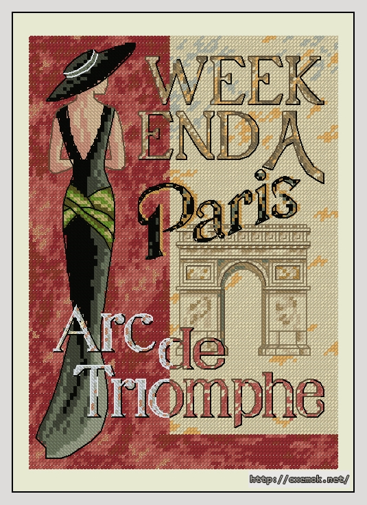 Download embroidery patterns by cross-stitch  - Weekend in paris, author 