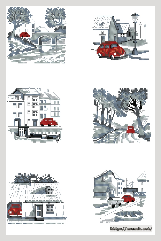 Download embroidery patterns by cross-stitch  - Rode auto, author 