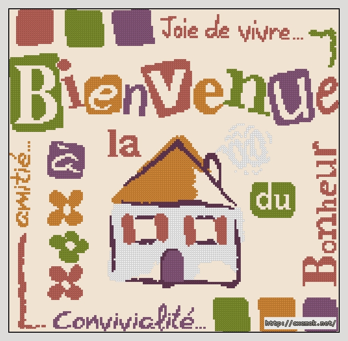 Download embroidery patterns by cross-stitch  - Bienvenue, author 