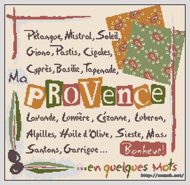 Download embroidery patterns by cross-stitch  - Provence, author 