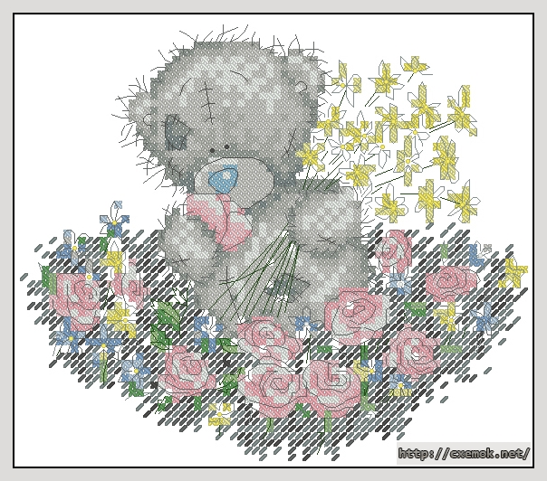 Download embroidery patterns by cross-stitch  - With flowers, author 