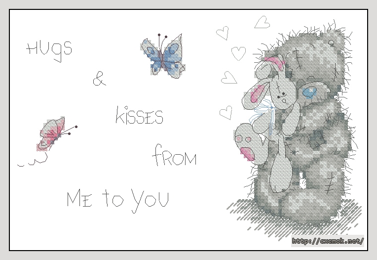 Download embroidery patterns by cross-stitch  - Hugs&kisses from me to you, author 