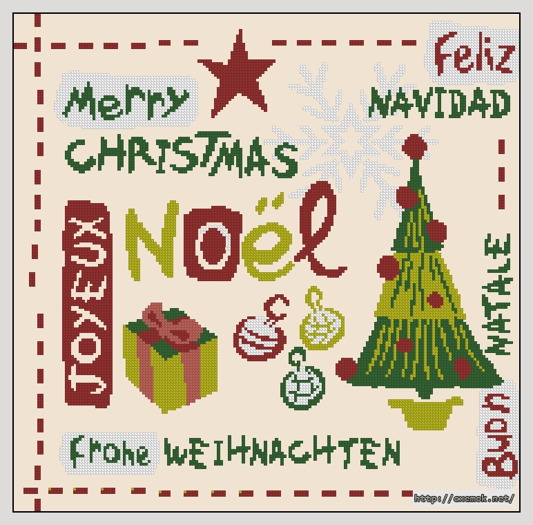 Download embroidery patterns by cross-stitch  - Joyeux noel!, author 