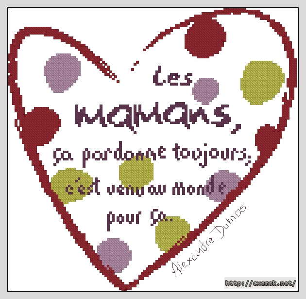 Download embroidery patterns by cross-stitch  - Les mamans, author 