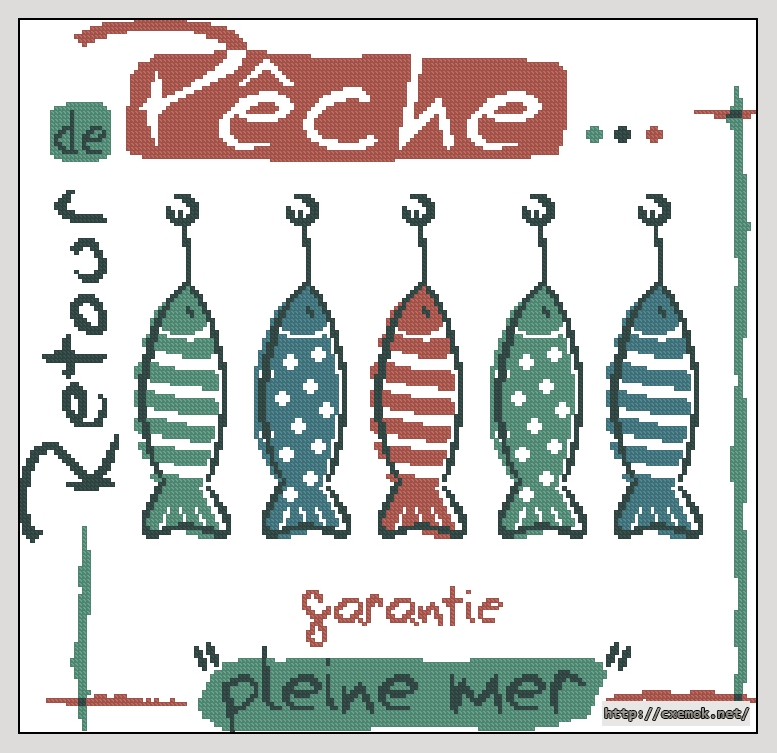 Download embroidery patterns by cross-stitch  - De peche, author 
