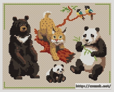 Download embroidery patterns by cross-stitch  - Animaux sauvages, author 