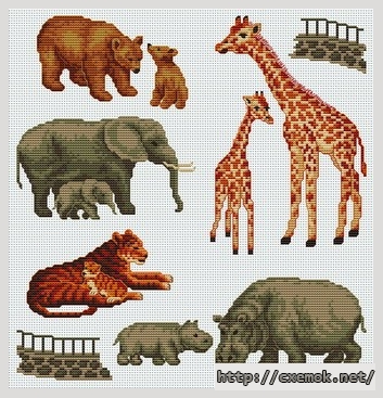 Download embroidery patterns by cross-stitch  - Zoo, author 